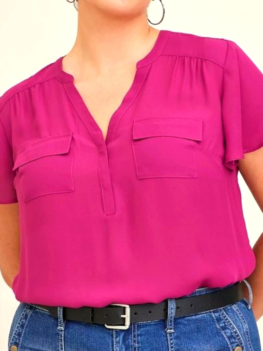 Torrid Harper Short Sleeve Blouse Pink Size 3 Plus